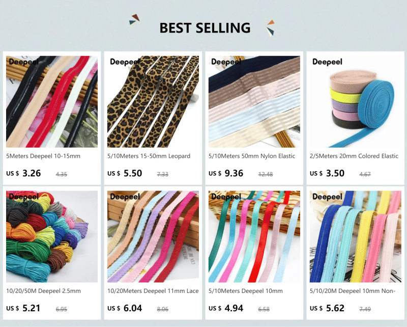 Description Picture 2 of item1/2/5M Deepeel 20-70mm Elastic Bands 1.5mm Thicken Rubber Band Clothing Pants Stretch Ribbon DIY Materials Sewing Accessories