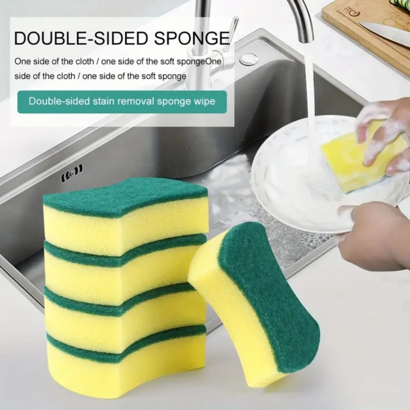 Description Picture 2 of item10pcs Magic Cleaning Sponges Double-sided Reusable Kitchen Sponge Wipes Pan Pot Dishwashing Scouring Pads Brush Clean Tools