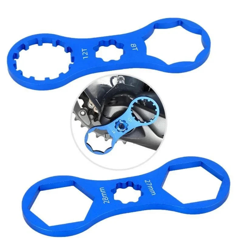 Description Picture 4 of itemAluminum Bicycle Front Fork Repair Tool MTB Bike XCR XCT XCM RST 8/12T 27/28mm Front Fork Cap Wrench Disassembly Tools
