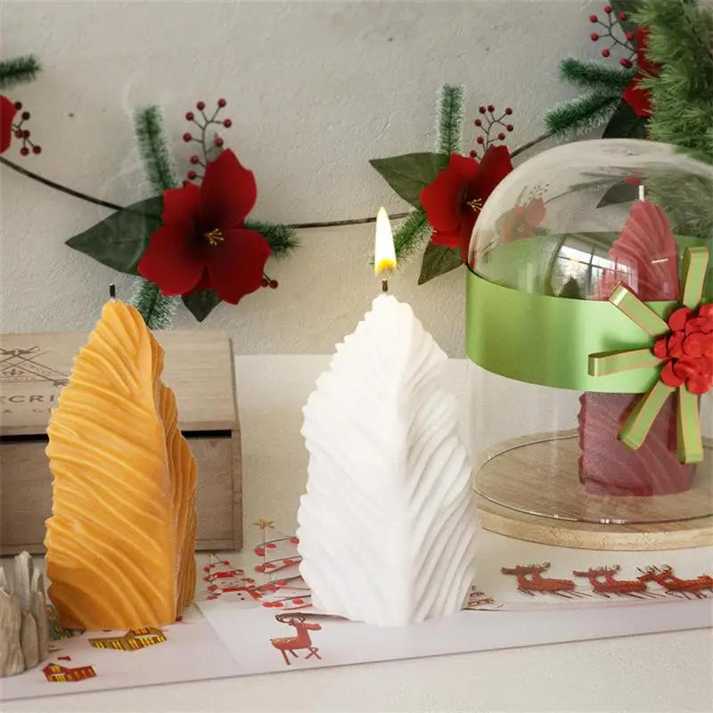 Description Picture 3 of itemDIY Silicone Candle Mold Leaf Scented Candle Making Resin Molds Geometric Large Leaf Candle Soap Plaster Wax Mold Home Decor