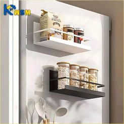Magnetic Refrigerator Shelf Wall Mounted Shelf Iron Storage Rack Kitchen & Bathroom Multifunctional Organiser Storage Shelf