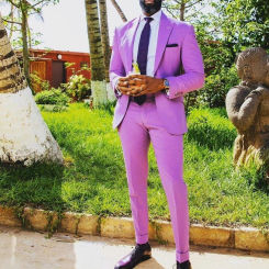 Custom Made Purple Men Suits Jacket Pants for Wedding Peak Lapel Suits Tailored Party americana hombre Blazer Trousers 2 Pcs