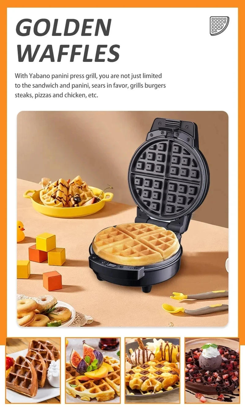 Description Picture 3 of item3in1 Exchangeable Waffle Sandwich Donut Maker Non-Stick Multi-Function Electric Breakfast Cake Baking Machine