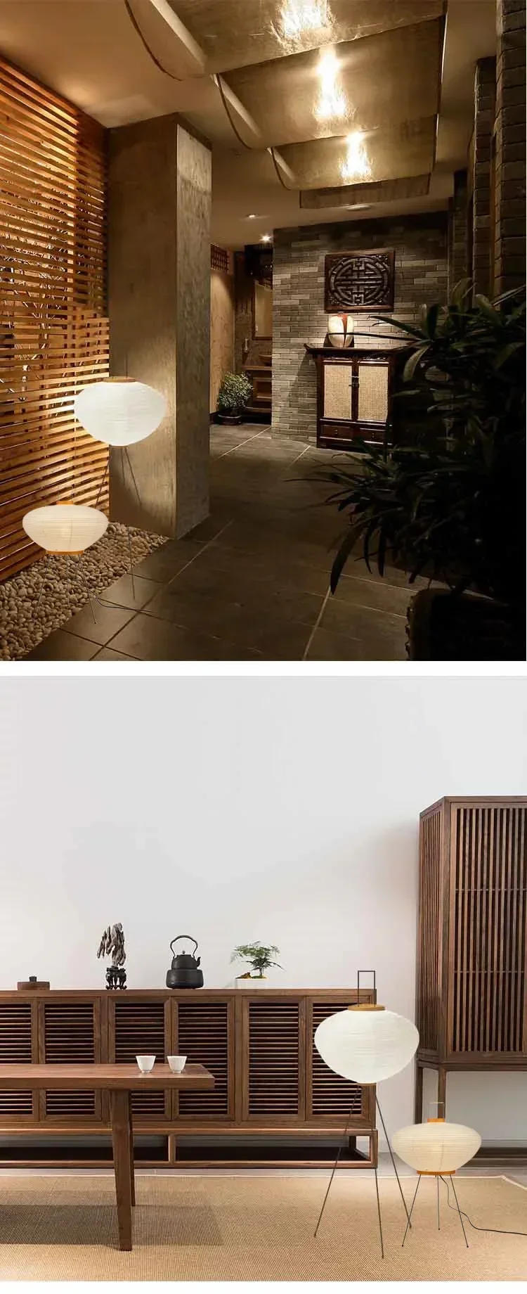 Description Picture 2 of itemAkari 10A Floor Lamp Japanese paper floor white minimalist led desktop decorative villa art room corner studio