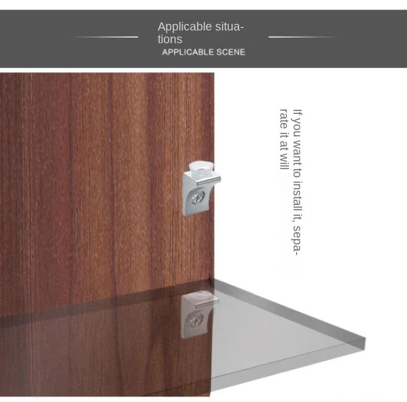 Description Picture 3 of item10Pcs Glass Shelf Brackets Suction Support Studs Pegs Shelves Fixed Bracket Cupboard Glass Supporter Holder Hardware Tools