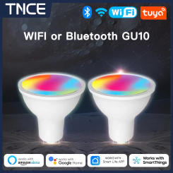 TNCE Tuya GU10 WIFI Zigbee Bluetooth LED Bulb, RGB C+W White Dimmable Lamp,Smart Life APP Control Light, Voice Alexa/Google home