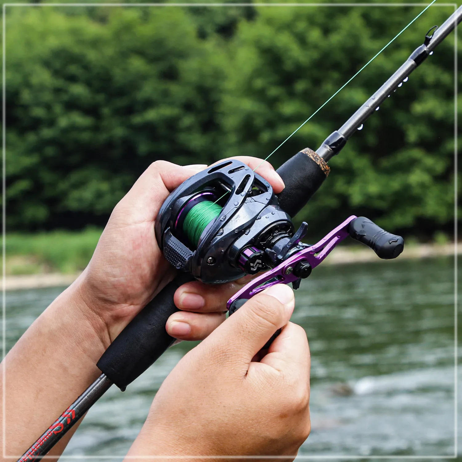 Description Picture 3 of itemSougayilang Fishing Rod Combo 1.7m Carbon Fiber Casting Rod and Baitcasting Reel with Free Pe Line As Gift Max Drag 8kg for Bass