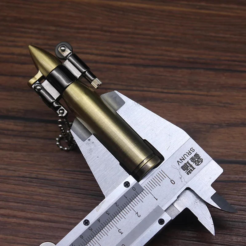 Description Picture 3 of itemRetro Bullet Grinding Wheel Kerosene Lighter Metal Keychain Lighters Cigar Cigarette Smoking Accessories Gadget For Man Gift