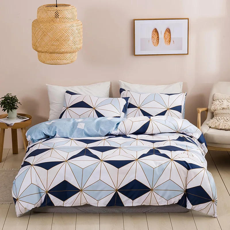 Description Picture 3 of itemGeometric Print Queen Bedding Set Soft Comfortable King Size Duvet Cover Set Cheap Durable Single Double quilt cover  NO sheet