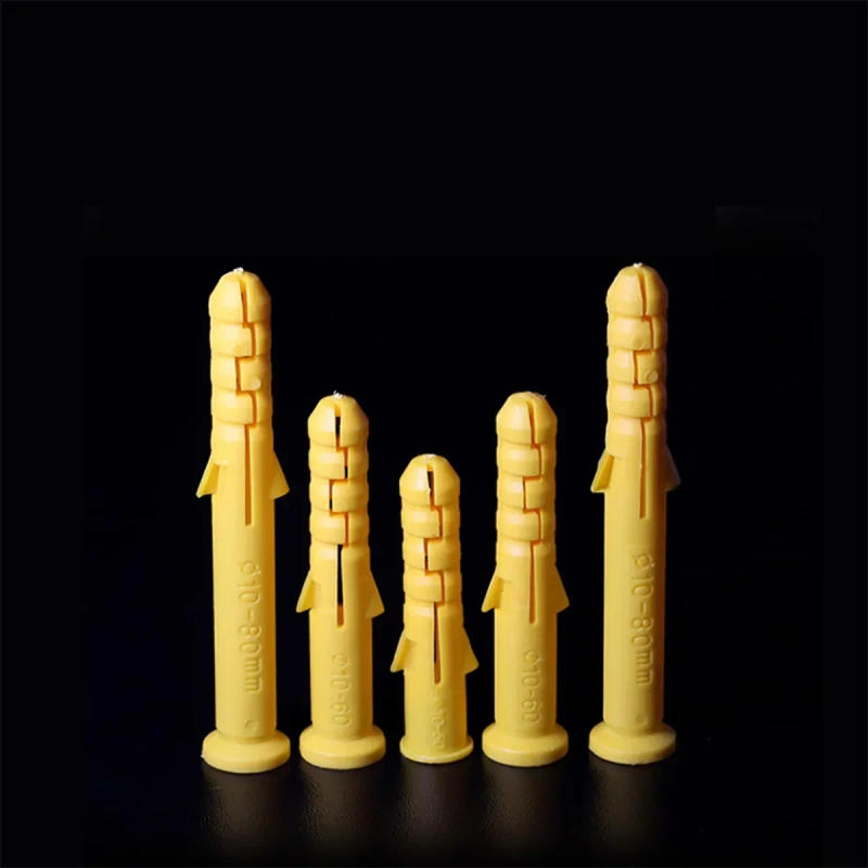 Description Picture 3 of itemPP Plastic Yellow Croaker Screw Expansion Pipe Drilling Plug Anchor Bolt 6mm/8mm/10mm
