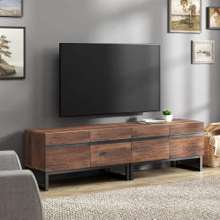 WAMPAT 2 in 1 Modern TV Stand for TVs up to 75 inch, Wood TV Entertainment Center TV Console with Storage Cabinets