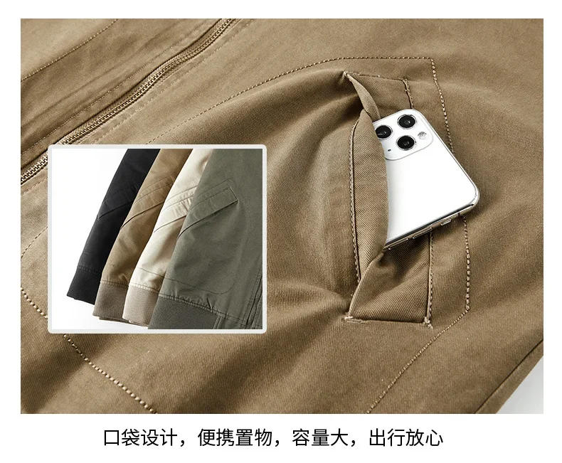 Description Picture 4 of itemMA1 Cotton Bomber Jacket Men's Retro Green plus size Denim Jacket 2024 Spring MA-1 Tactical Windproof Baseball Suit Coat