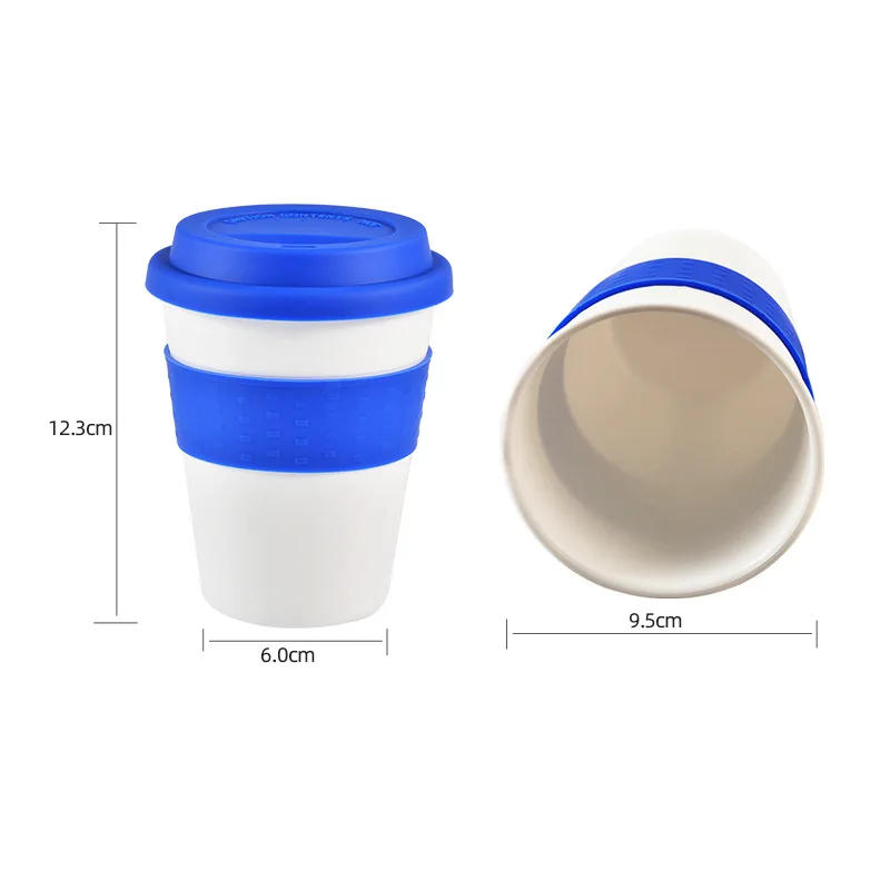 Description Picture 3 of item400ml Travel Mug With Silicone Lid Convenient Reusable Heat Insulated Tea Coffee Cup PP Plastic Anti-fall With Non-slip Sleeve