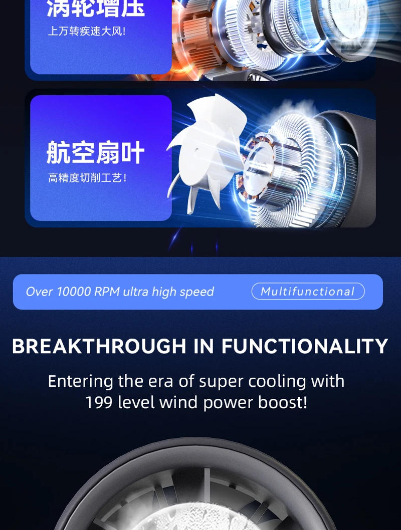 Description Picture 4 of itemUSB Rechargeable Handheld Ice Compress Fan Portable Folding with Digital Display Desktop Mini Silent Cooling Fan