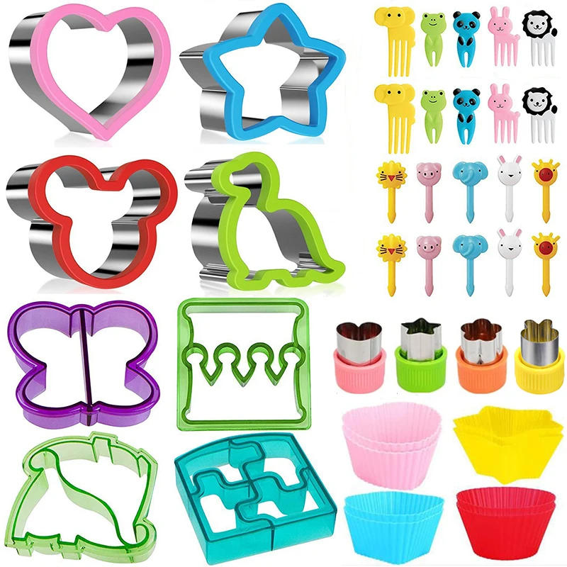 Description Picture 2 of itemSandwich Cutters Set for Children Food Cookie Bread Mold Maker Fruit and Vegetable Shapes Cutting Mould Baking Tools for Kids