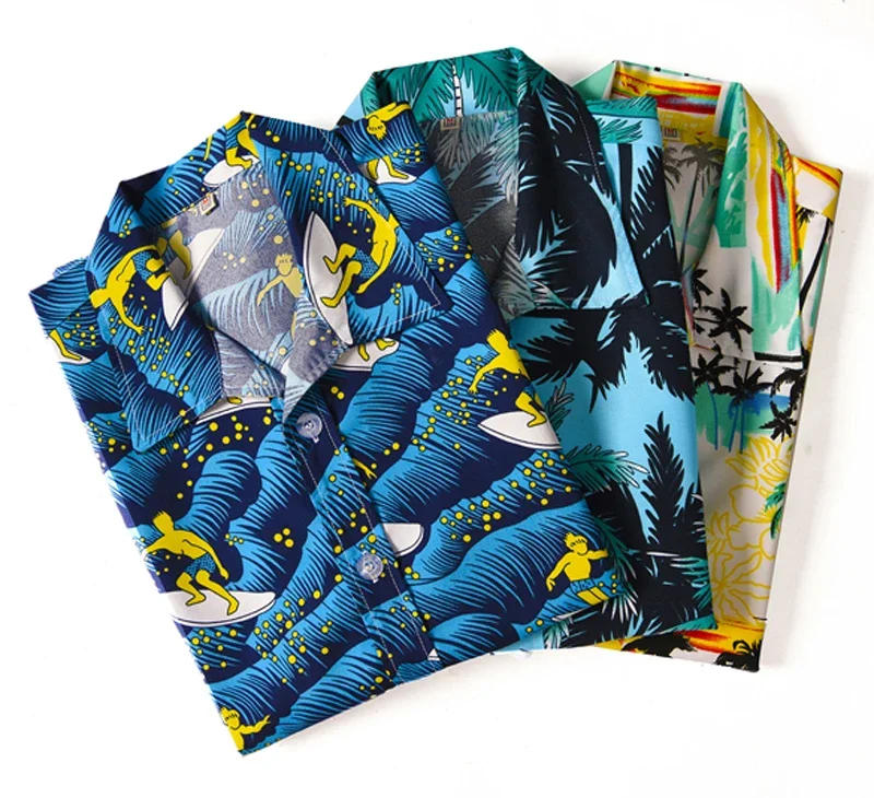 Description Picture 3 of item2022 New Hawaiian Shirts Men Women Oil Painting Floral Print Harajuku Style Casual Shirts Short Sleeve Summer Dress
