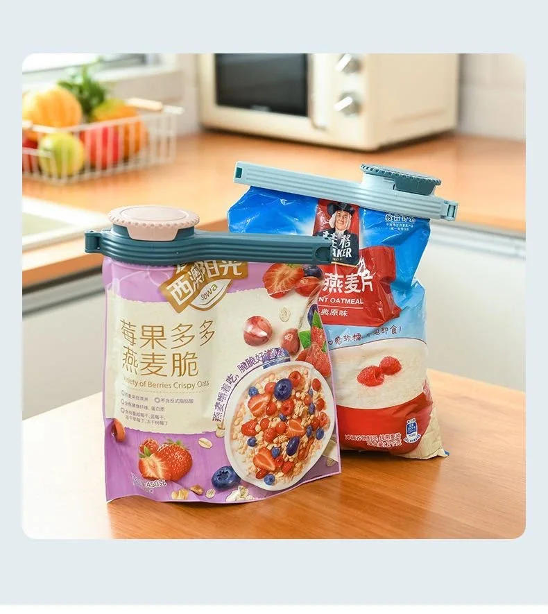 Description Picture 2 of item1pcs Food Storage Bag Sealing Clips Plastic Cap Sealer Clip with Pour Spouts Snack Candy Storage Fresh Clamp Kitchen Organizer
