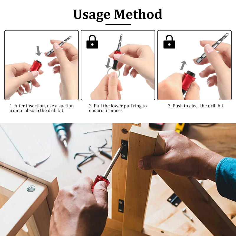 Description Picture 5 of item18Pcs 1/4in Hex Shank Screwdriver Change Handheld Screwdrivers Bits Holder Extension Bar Drill Keychain Screw Adapter Drill