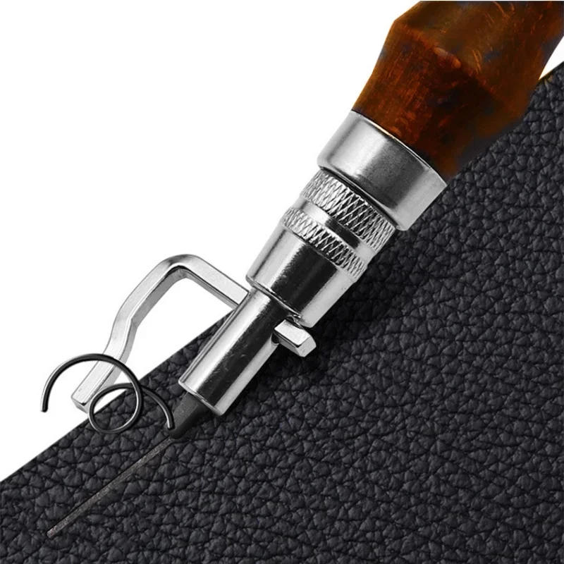 Description Picture 6 of item7 in 1 Set Pro Leathercraft Adjustable Stitching and Groover Crease Leather Tool DIY Handmade Practical