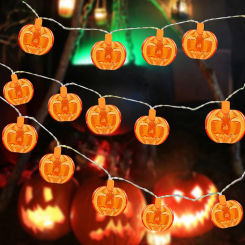 1PC LED Halloween Smiling Pumpkin String Light Waterproof Battery Operated Decorative Lights Suitable For Indoor Outdoor Decor