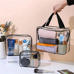 3Size Transparent Toiletry Bags Large Capacity Stroller Bag Travel Organizer Storage Pouch Makeup Cosmetics Bag Multifunction