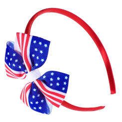 America Flag Hair Clip Kids Chiledren Girls Bowknot Hairpins for Independence Day 4th of July National Day (Red)