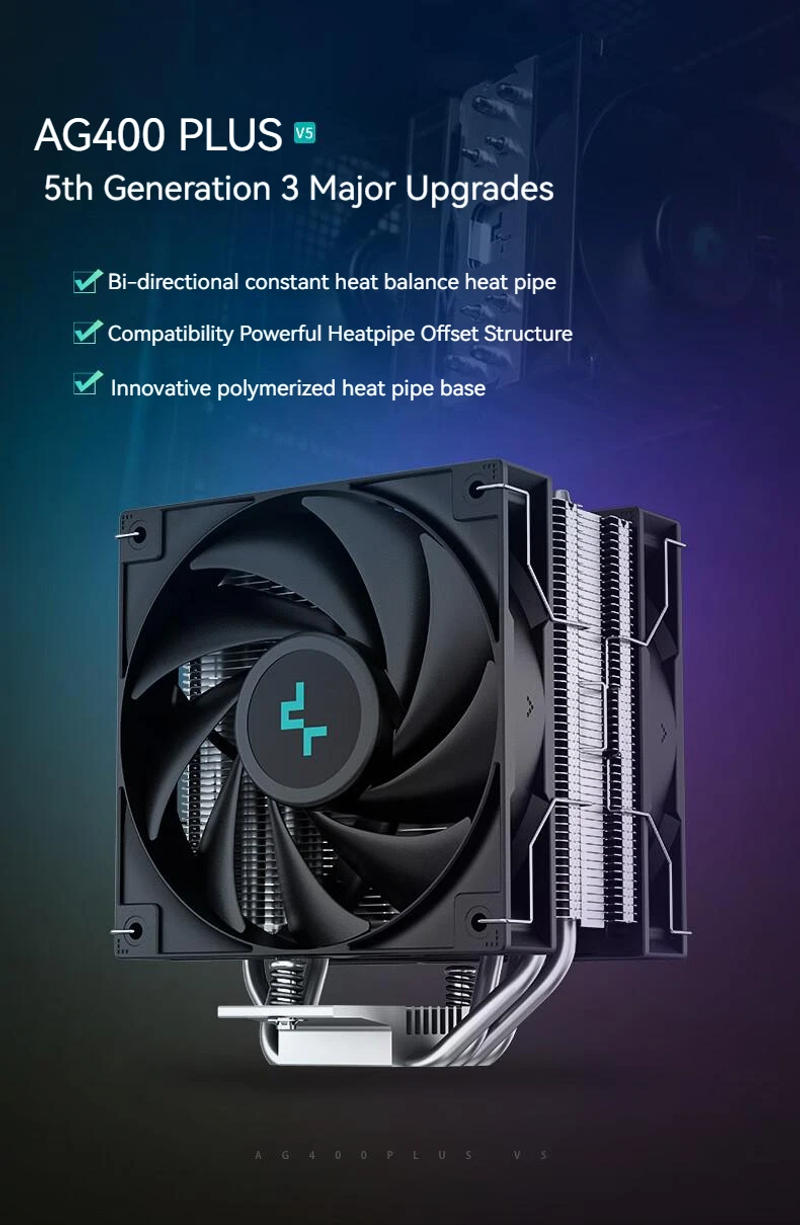 Description Picture 5 of itemDEEPCOOL AG400 4 Heat pipes Dual Fan CPU Air-Cooling Radiator 2000RPM Desktop Cooling Fan For Intel LGA1700 1200 115X AMD AM4