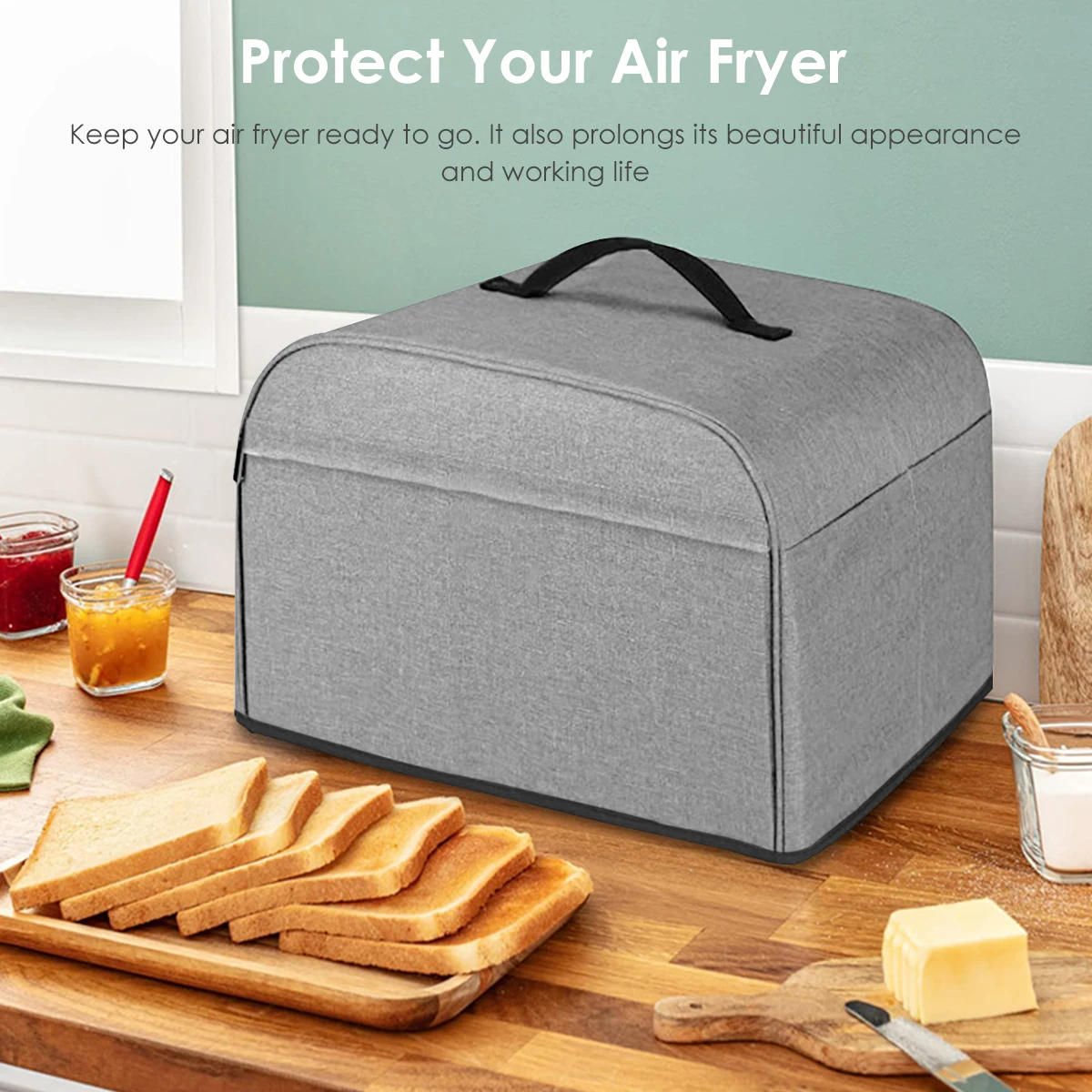 Description Picture 5 of itemDust Cover Compatible with AG301 AG302 AG400 Air Fryer Cover with Storage Pockets and Handle Waterproof Durable Air Fryer