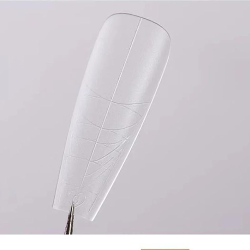 Description Picture 4 of item330Pcs Almond Coffin Nail Tips With Auxiliary Lines Multifunctional Soft Gel Full Cover Fake Nail For Extension Press On Nails