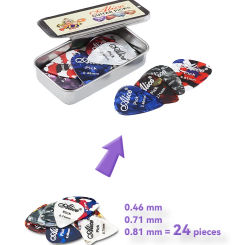 24pcs Alice Guitar Picks with Box 0.46/0.71/0.81mm Guitar Accessories
