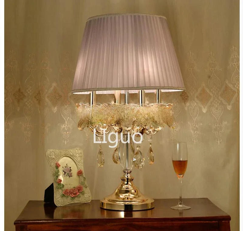Description Picture 4 of itemK9 Crystal Table Lamp D40cm H67cm E14 Modern Crystal  Lighting Bedroom Bedside  Luxury Table  Abajurторшер플로어 램프مصباح ارضي