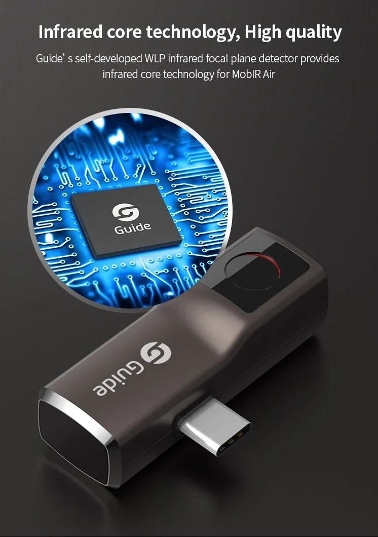 Description Picture 6 of itemGuide MobIR Air Thermal Camera Used for smartphones 25Hz Infrared  Imaging Temperature Instruments Color Dark Grey