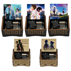 Black Wooden Mechanical Your Name Music Box Kimi no Na wa Zen zen zense Anime Fans Gift Children's Toys Birthday Cosplay Decor