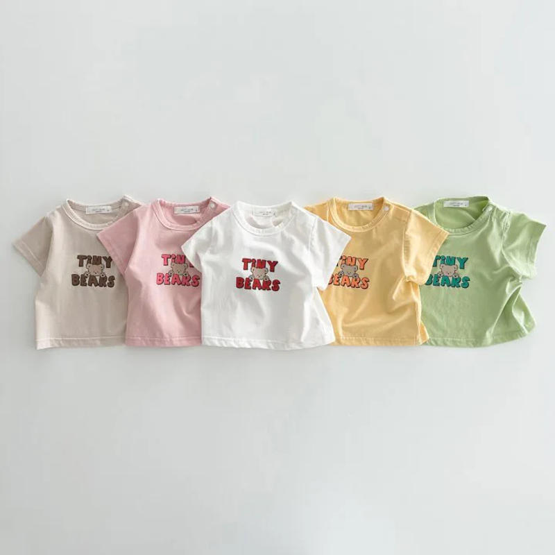 Description Picture 5 of item2025 Summer New Baby Short Sleeve T Shirt Cute Bear Print T Shirts For Boy Girl Candy Color Tee Toddler Tops Baby Clothes