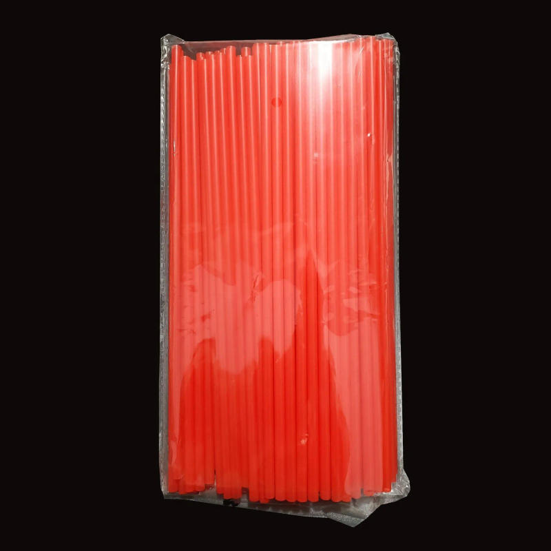 Description Picture 6 of item100PCS Disposable Plastic Straws Colorful Party Event Drinking Straws Flexible Large Straight Tube Straw Bar Accessories 6*190mm