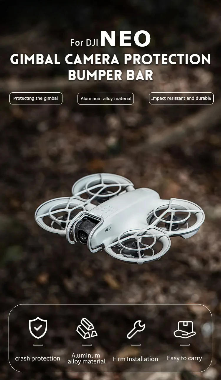 Description Picture 2 of itemGimbal Bumper for DJI NEO Metal Crash Shield Anti-Collision Protective Bar Aluminum Alloy Bumper Camera Lens Prop Protector