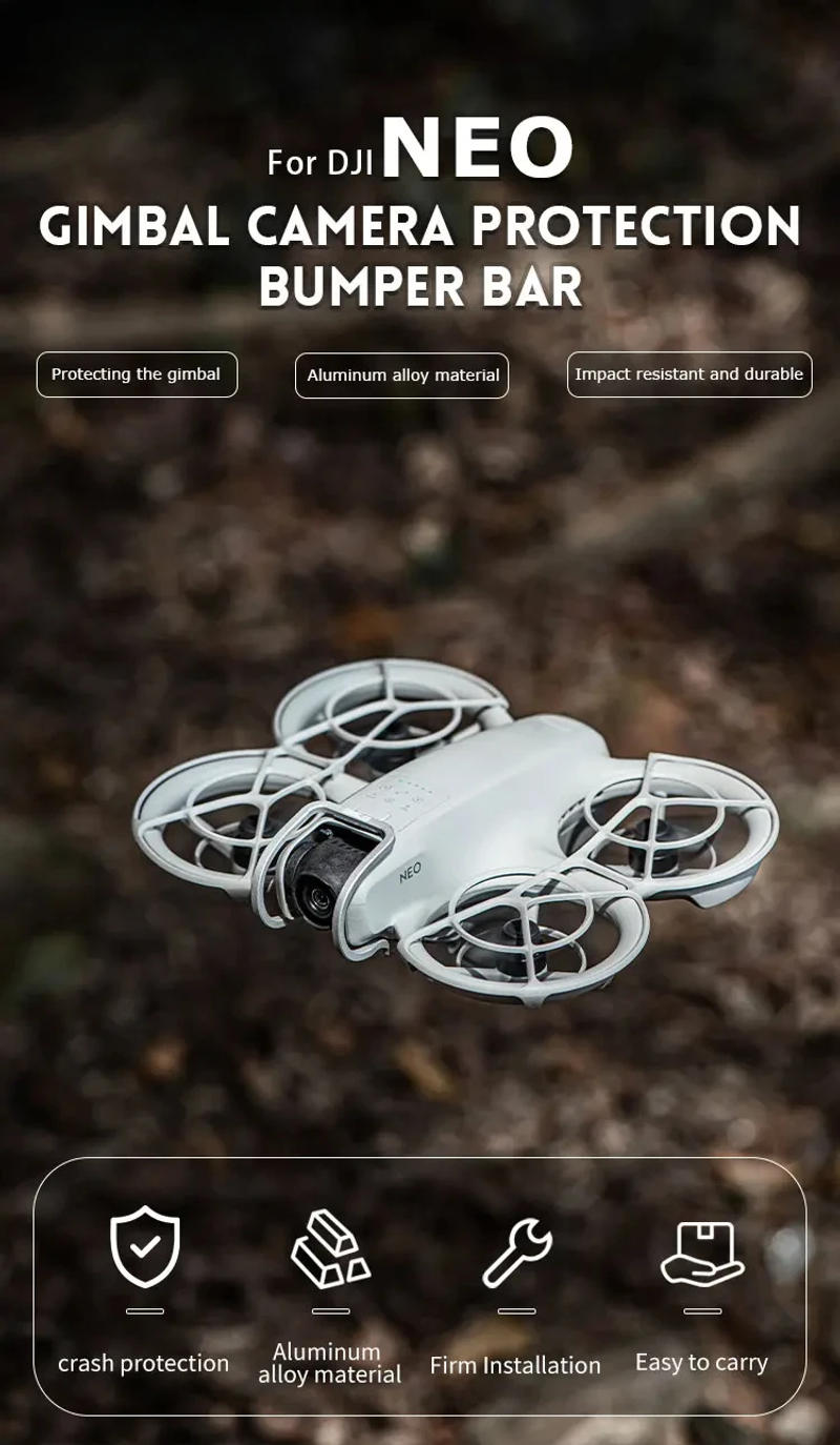 Description Picture 2 of itemGimbal Bumper for DJI NEO Metal Crash Shield Anti-Collision Protective Bar Aluminum Alloy Bumper Camera Lens Prop Protector