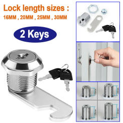 16/20/25/30mm Round Lock Door Lock For Cabinet Mailbox Drawer Office File Cabinet Cupboard Locker With 2 Key Home Supplies