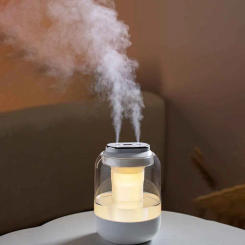 Dual spray humidifier mute household office small night light digital display large spray USB humidifier