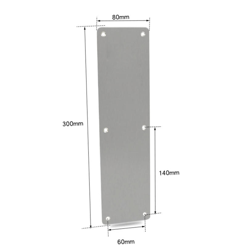 Description Picture 4 of itemHardware Door Kick Plate Door Protection Door Sign Interior Or Exterior Kick Plate Silver Stainless Steel Brand New
