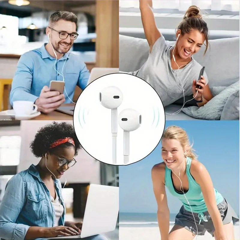 Description Picture 6 of itemVolume Control Headphones with Microphone for Android, Samsung, iPhone and iPad, Lightweight Wired Earphones with 3.5mm Jack
