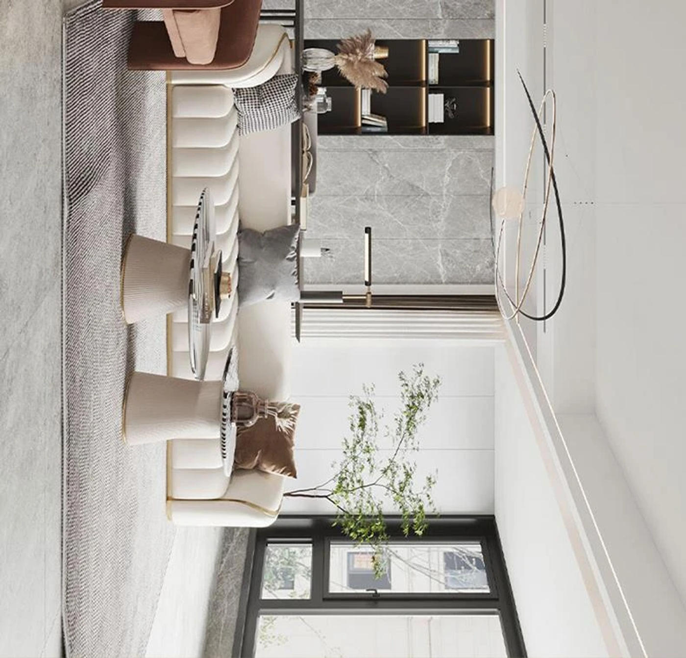 Description Picture 6 of itemModern Simple Luxury Dining Table Rock Slab Round Kitchen Table Household Marble Dining Table And Chair Combination Furniture