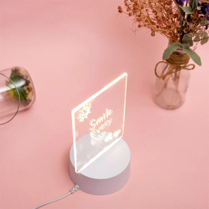 Description Picture 2 of itemTranparent Led Note Board Night Light Warm White Message Board Lamp USB Message Board With White/Colorful Pen DIY Gift