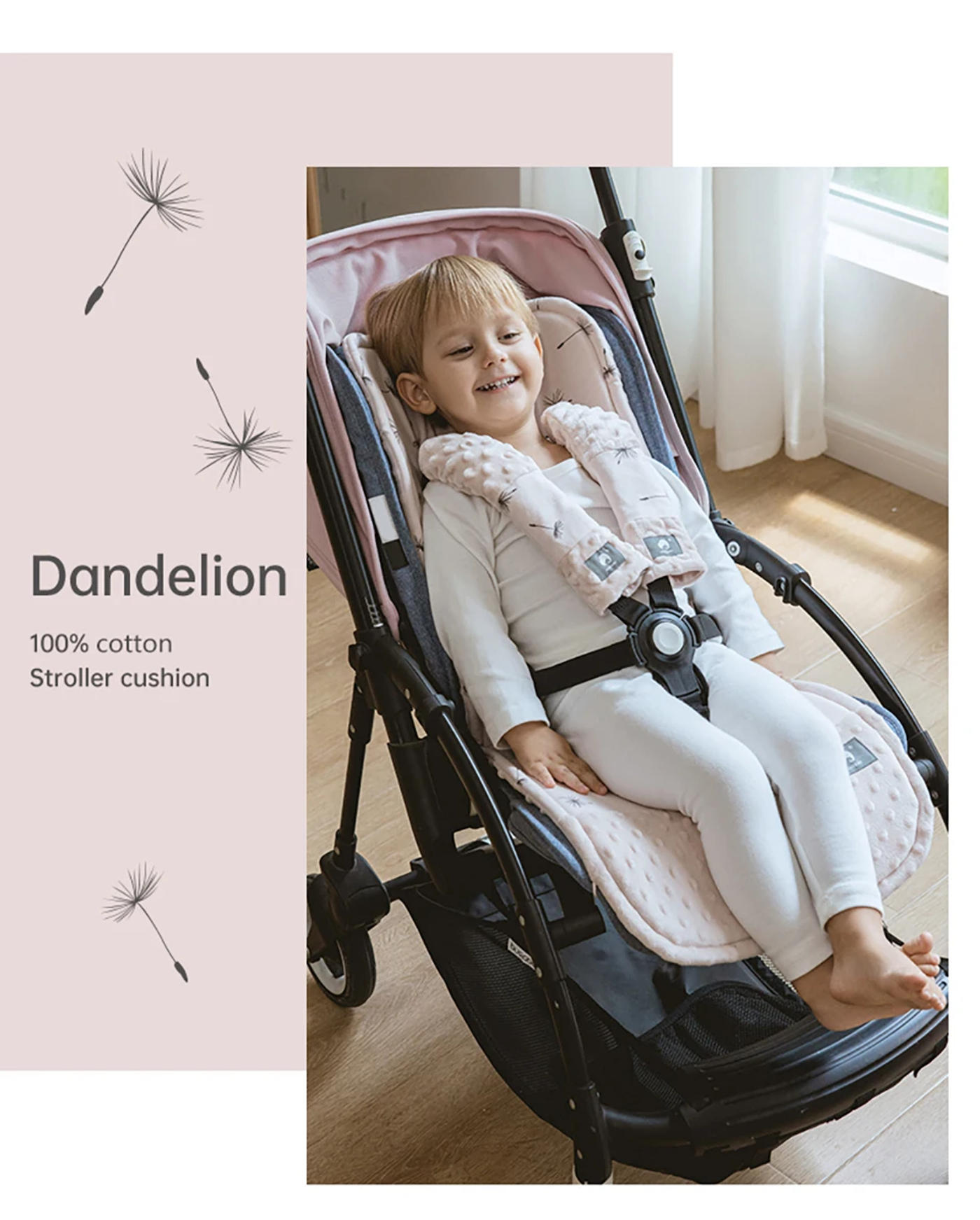 Description Picture 2 of itemStroller Cushion & Seat Belt Cover 2Pcs/Set Universal Baby Pram Seat Pad Soft Kids Pushchair Car Mat Stroller Accessories