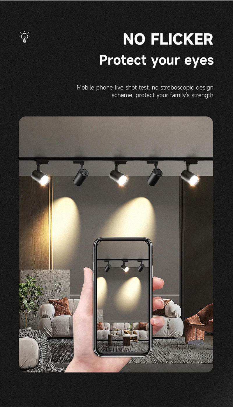 Description Picture 6 of itemLED Track Light Spot Ceiling Lamp 220V Set Rail Spotlight COB Led Rail Lighting Home Decor Bedroom kitchen Ceiling Light Fixture