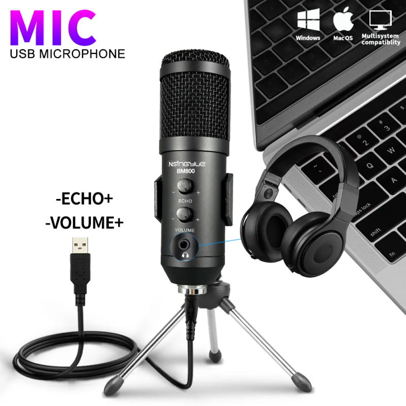 Description Picture 2 of itemUSB Microphone for Computer Gaming,Condense Mic with Echo and Monitoring,for PC Laptop Studio Recording Streaming,Plug and Play