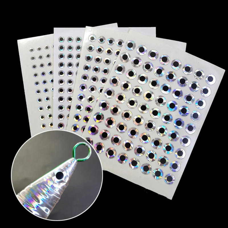 Description Picture 2 of item2D Flat Fishing Lure Eyes Tape 4/5/6/ 8mm Stick On Realistic Lure Baits Artificial DIY Fish Eye Fishing Tackle Accessories Tools
