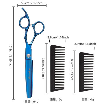 Barbershop Haircut Flat Scissors Set 6.0 Inch Stainless Steel Hair Scissors With Comb Professional Hairdresser Hair Cutting Tool