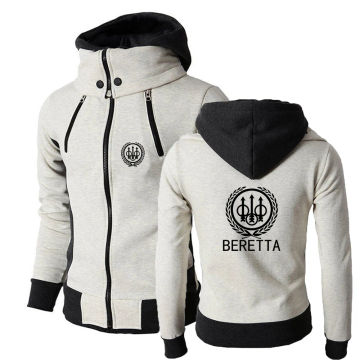 Beretta Guns Logo New Men's Chest High-quality Three-color Hoodie Zipper Causal Comfortable Sports Simplicity Printing Coats