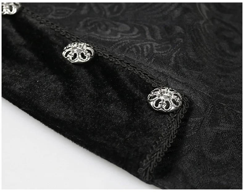 Description Picture 5 of itemMen Medieval Jacket Steampunk Gothic Tailcoat Victorian Uniform Trench Coat Halloween Jacquard Tuxedo Double-breasted Cloth